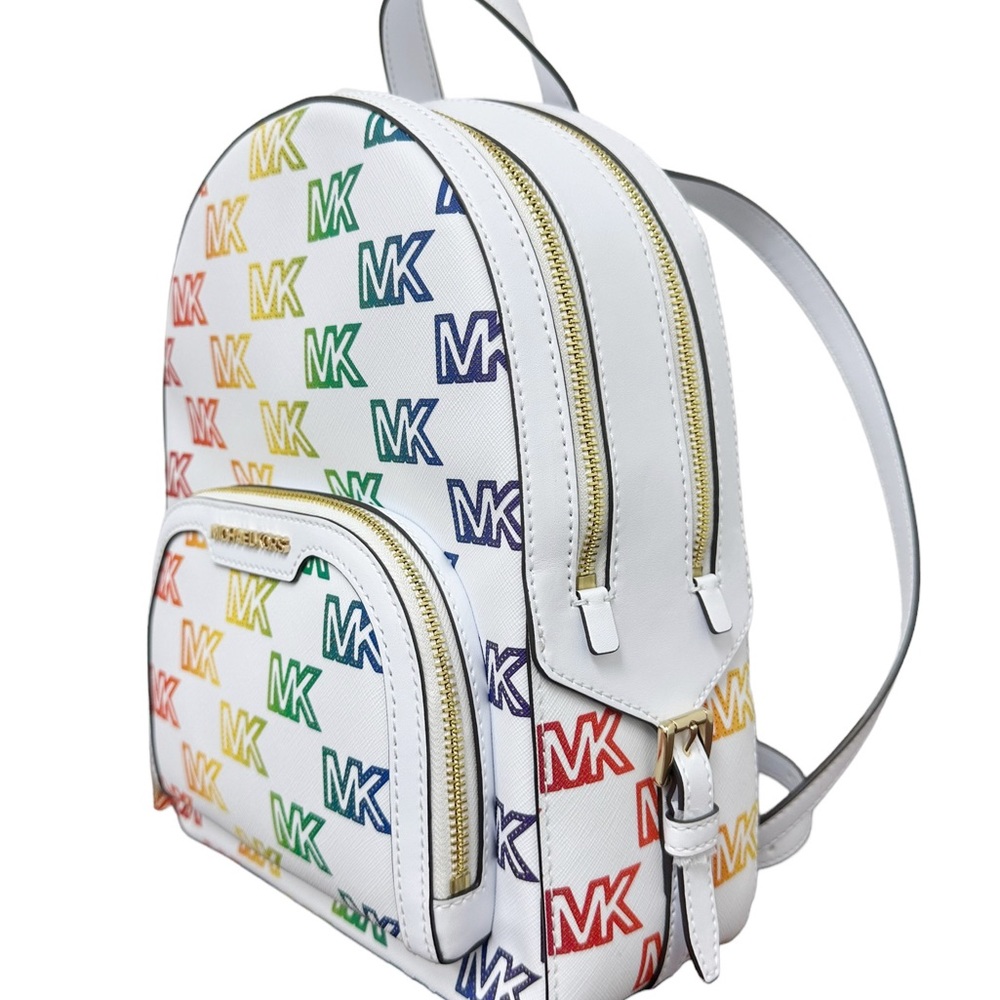 Michael Kors Erin Jaycee Medium Backpack School Bag Pride Rainbow MK Signature - Picture 4 of 7